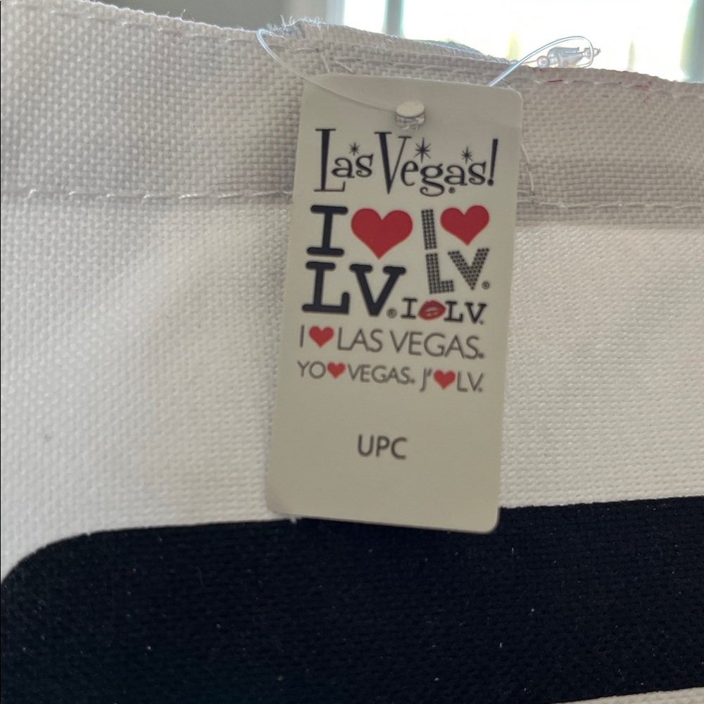 I Love LV White Canvas Tote Bag with Red Heart - Picture 10 of 10